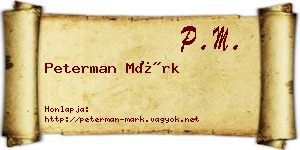 Peterman Márk névjegykártya